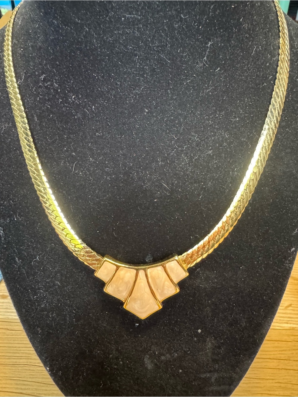 Vintage Napier Peach Enamel Necklace